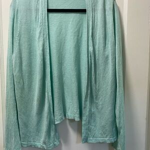 J. Jill Soft Aqua mint linen Knit Sweater